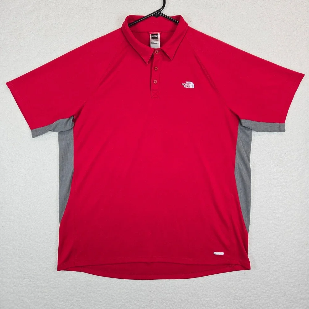 The North Face Mens Polo Shirt XL Red VaporWick Performance Gorpcore Hiking XL